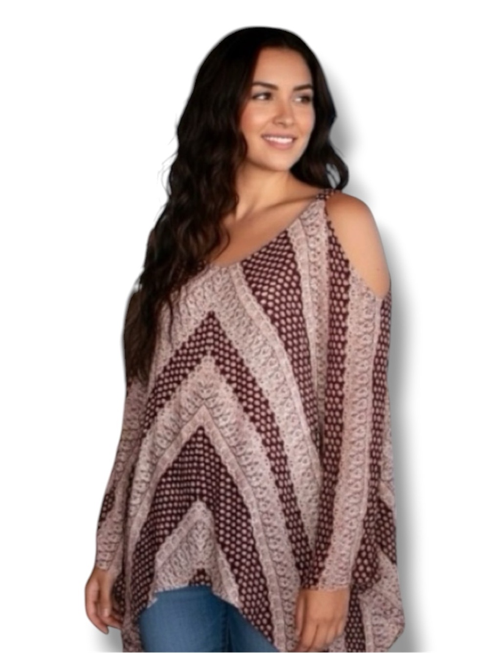 Indigo Thread Co Top Pink Boho Cold Shoulder Kimono Sleeve Size XS